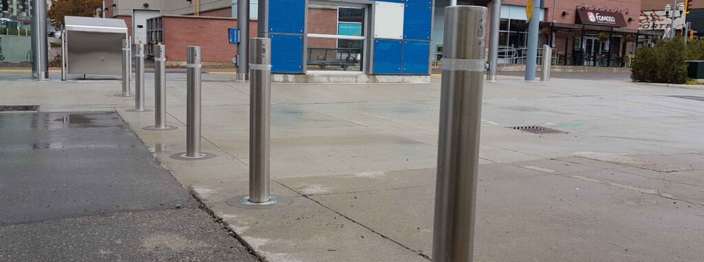 Commercial Automatic Retractable Bollards at Mississauga Bus Station