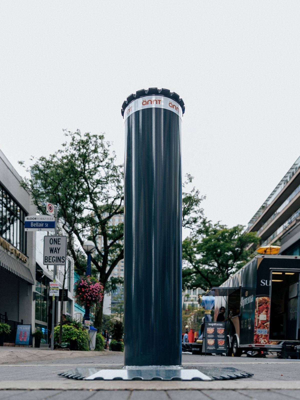 Meet attaGard 4 ättaGard portable bollard at a street festival, Yorkville, Toronto